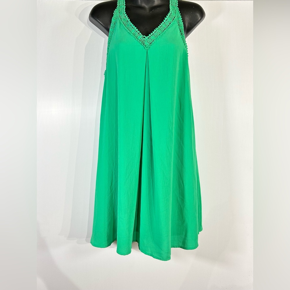 She + Sky Green Halter Sundress Midi Size Small